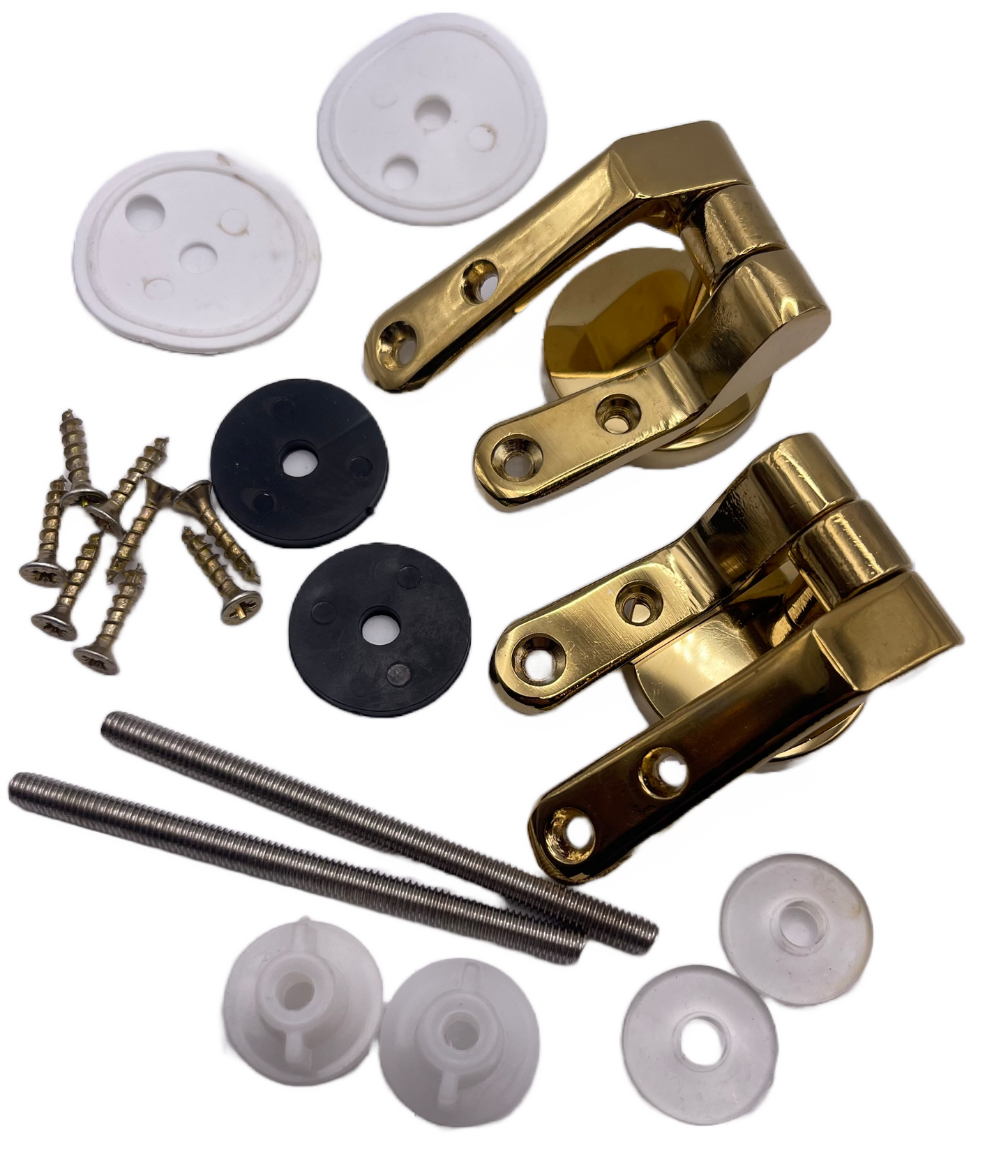 Posh Janner Brass Gold Effect Hinge replacement Toilet Seat Fittings Hinges for Wooden Toilet Seats