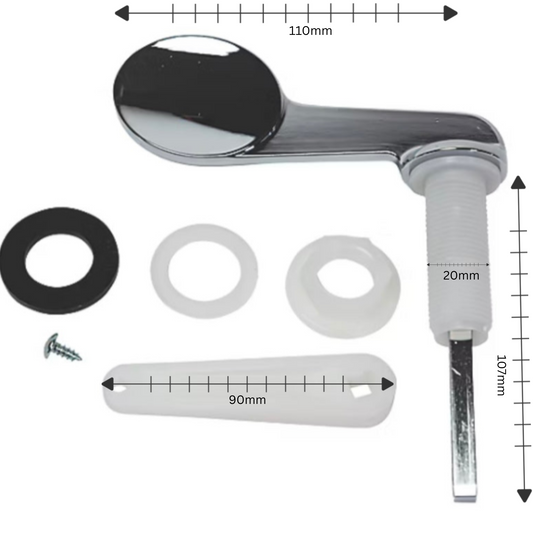 Posh Janner Chrome Spatula Disabled Easy Flush Metal Paddle Lever Toilet Cistern Lever Handle Flush