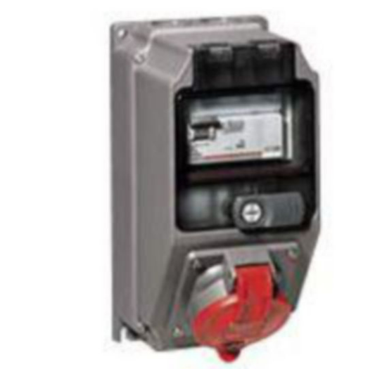 Legrand Hypra 059219 Hypra IP44 16A 380/415V AC 3 Pole + Neutral + Earth Surface Mounting Single Socket Combination Unit with RCBO