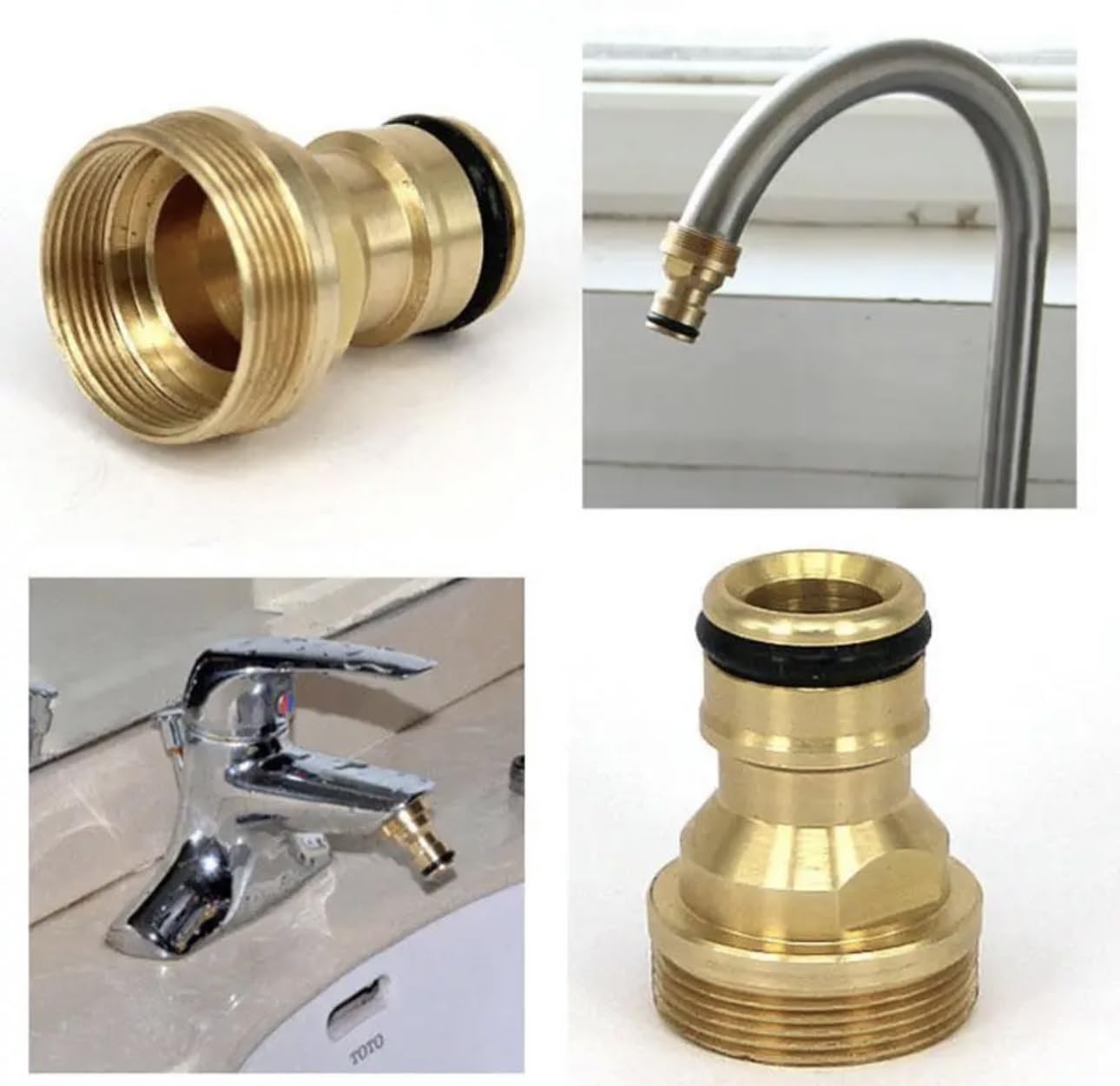 PoshJanner Garden Hose Connectors, Universal Fit, Hozelock Compatible, Indoor Mixer Tap Connector (Indoor Tap Connector F 22mm M 24mm)