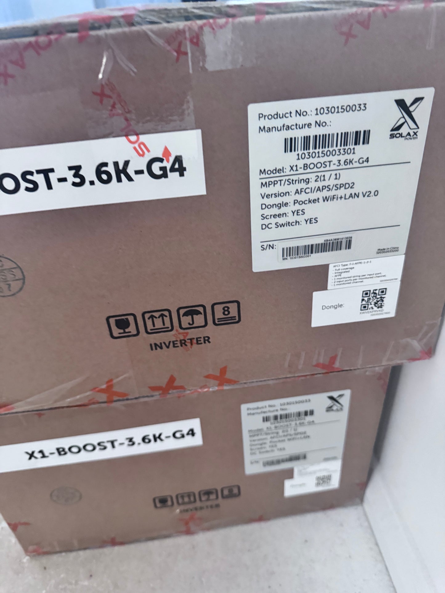 2 x Solax 3.6 Inverter’s