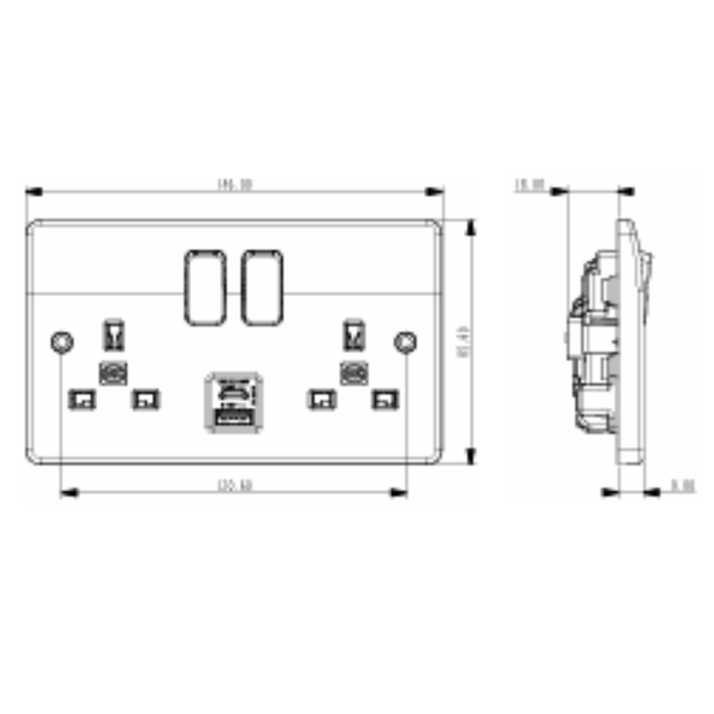 MK K2766 Logic Plus USB A&C PD 30W Fast Charging Double Socket