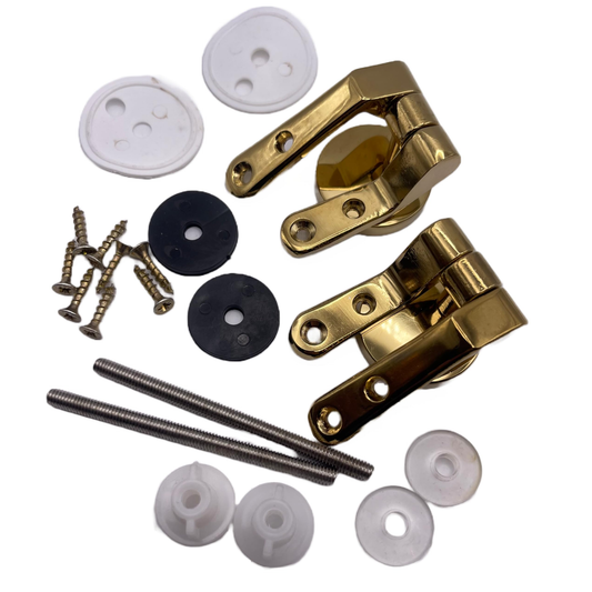 Posh Janner Brass Gold Effect Hinge replacement Toilet Seat Fittings Hinges for Wooden Toilet Seats